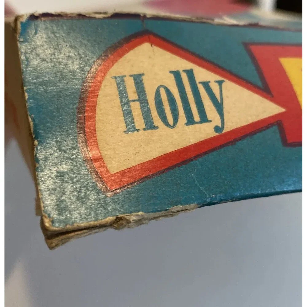 Vintage Holly Blinker Lites EMPTY BOX ONLY Colorful Large Letterpress USA